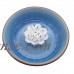 TrendBox Ceramic Handmade Artistic Veins Incense Holder Burner Stick Coil Lotus Ash Catcher Buddhist Water Lily Plate - Olive   